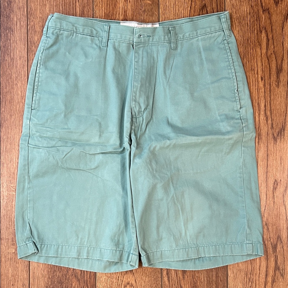 Lands' End Men's Sea Green Flat Front Shorts